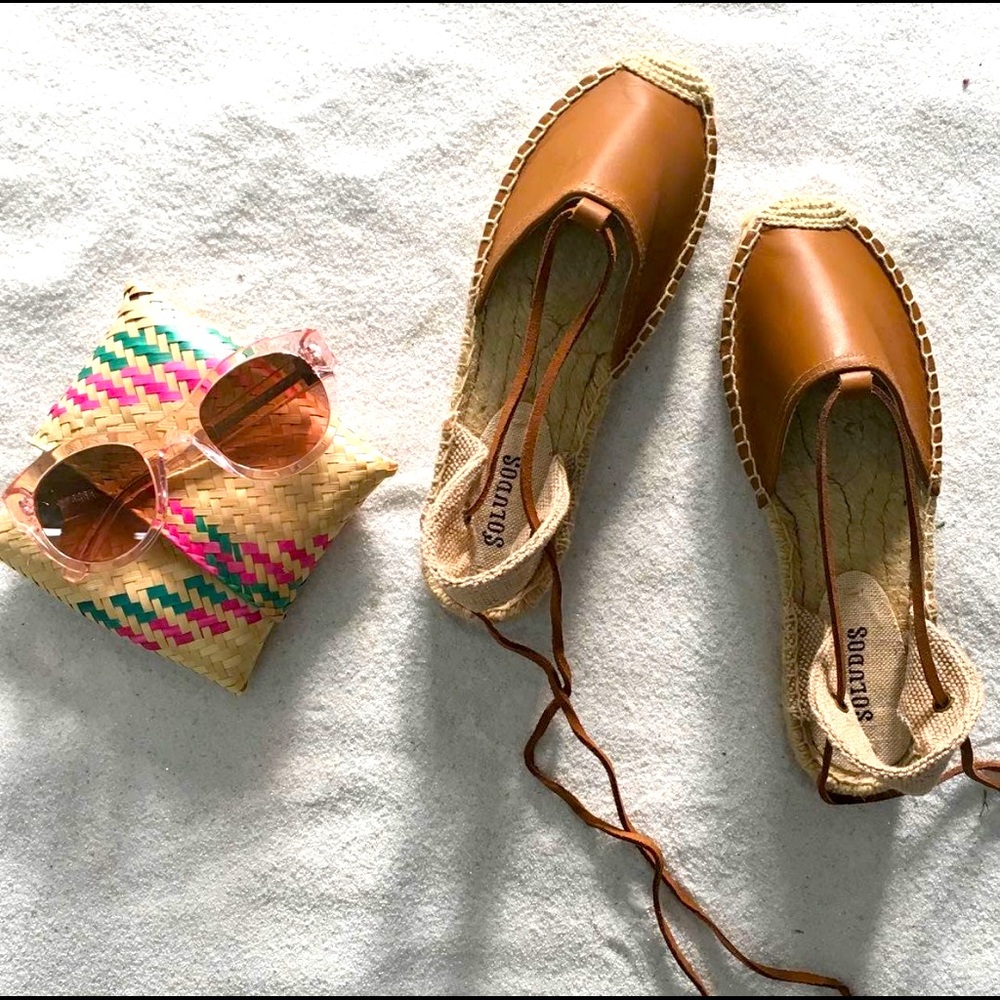 Soludos Platform Gladiator Sandal Tan Leather